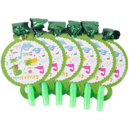 Set 6 Suflatori, , Colectia Dino Park, 12 x 7 cm, din Carton/Plastic/Hartie, Multicolor [3]