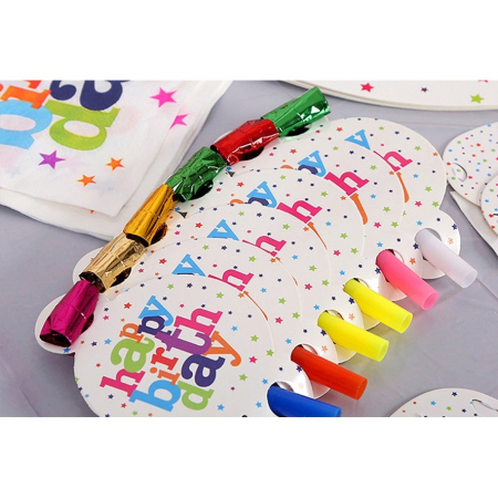 Set 6 Suflatori, , Colectia Happy Birthday, 19 x 11 cm, din Carton/Plastic/Hartie, Multicolor [3]