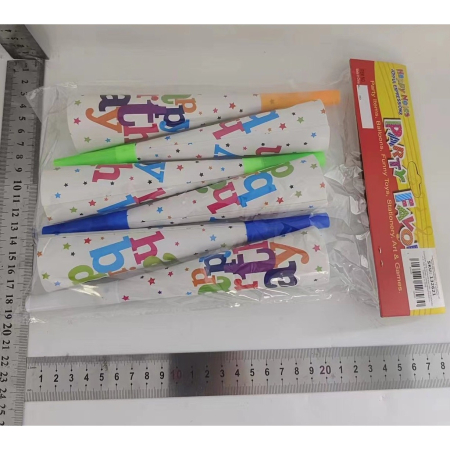 Set 6 Suflatori, , Colectia Happy Birthday, 20 cm, din Carton, Multicolor [3]