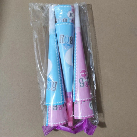 Set 6 Suflatori Gender Reveal, , Girl or Boy, din Carton, 20 x 5 cm, Roz/Albastru [1]