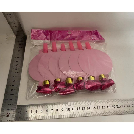 Set 6 Suflatori Happy Birthday, , pentru Petrecere, Roz [1]