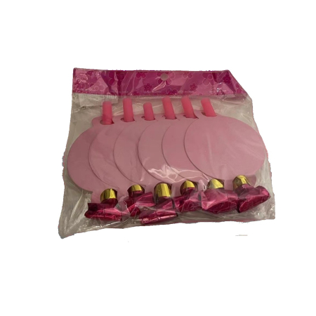 Accesorii Petrecere - Set 6 Suflatori Happy Birthday, , pentru Petrecere, Roz