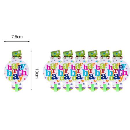 Set 6 Suflatori Happy Birthday, , pentru Petrecere, Tematica Aniversare, 13x7.8 cm, Multicolor [3]