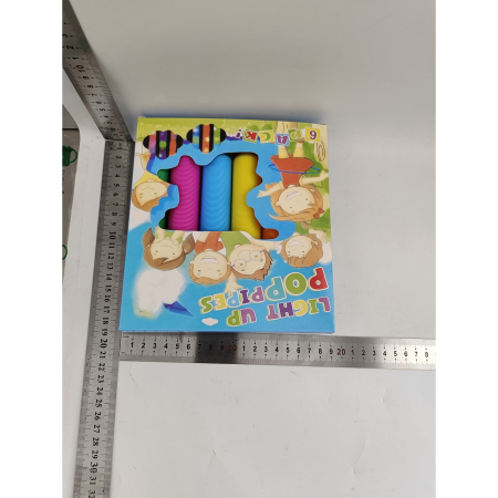 Set 6 Tuburi Antistres, , cu Lumina LED, Fidget Pop Tube, multicolor [5]