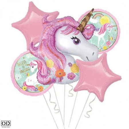 Set 7 Baloane Unicorn si Stelute pentru Copii, Pentru Petreceri, Compatibil Heliu sau Aer [2]
