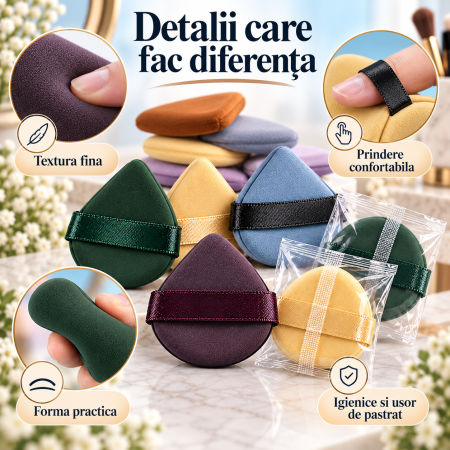Bureti machiaj compacti multicolor pentru trusa cosmetica