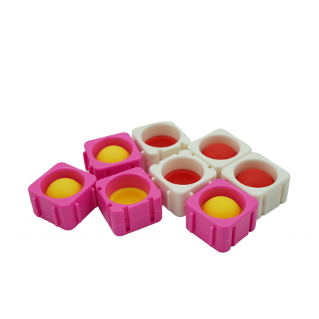 Pop and Flip It - Set 8 blocuri de constructie din silicon, Pop Bubble, Fidget Toy, Puzzle, Multicolor