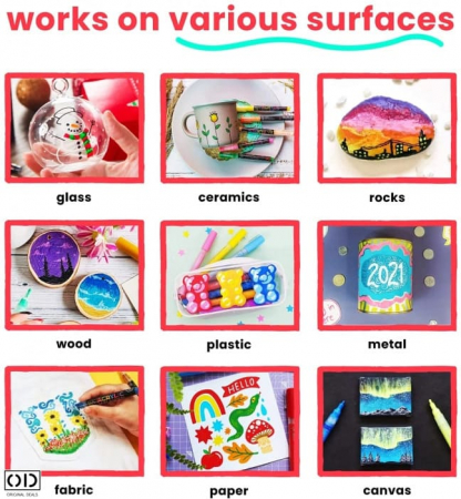Set 8 Markere Colorate cu Sclipici si Contur, pentru Copii si Adulti, Profesional [4]