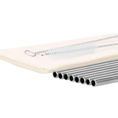 Set 8 paie metalice argintiu, reutilizabile, cu husa depozitare si perii curatat, 215x6 mm [18]