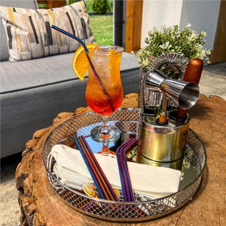 Set 8 paie metalice multicolor (holo), reutilizabile, cu husa depozitare si perii curatat, 215x6 mm [31]