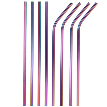 Set 8 paie metalice multicolor (holo), reutilizabile, cu husa depozitare si perii curatat, 215x6 mm [14]