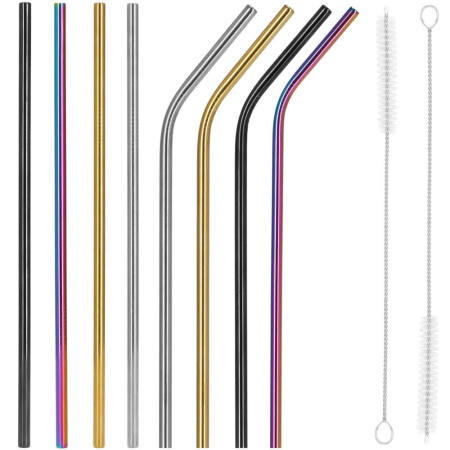 Set 8 paie metalice multicolor, reutilizabile, cu husa depozitare si perii curatat, 215x6 mm [4]