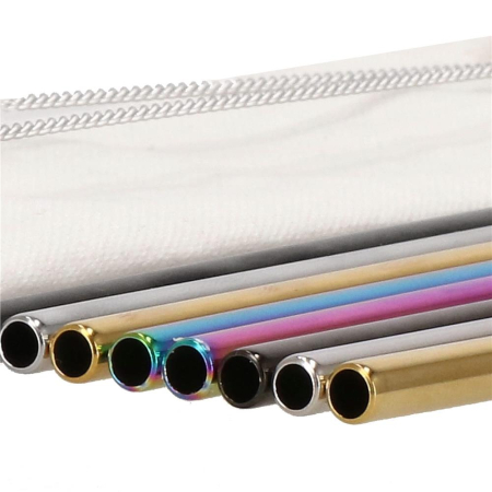 Set 8 paie metalice multicolor, reutilizabile, cu husa depozitare si perii curatat, 215x6 mm [14]