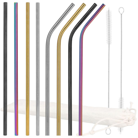 Set 8 paie metalice multicolor, reutilizabile, cu husa depozitare si perii curatat, 215x6 mm [31]