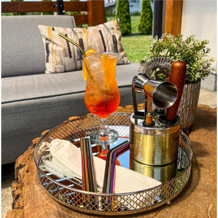 Set 8 paie metalice multicolor, reutilizabile, cu husa depozitare si perii curatat, 215x6 mm [37]