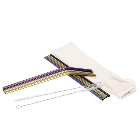 Set 8 paie metalice multicolor, reutilizabile, cu husa depozitare si perii curatat, 215x6 mm [17]