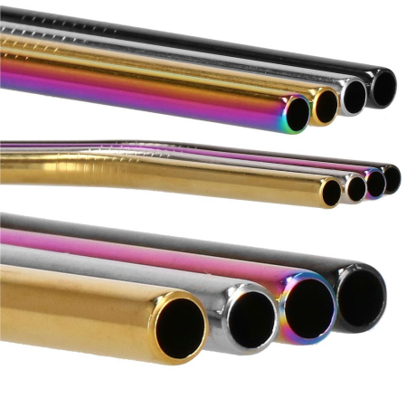 Set 8 paie metalice multicolor, reutilizabile, cu husa depozitare si perii curatat, 215x6 mm [24]