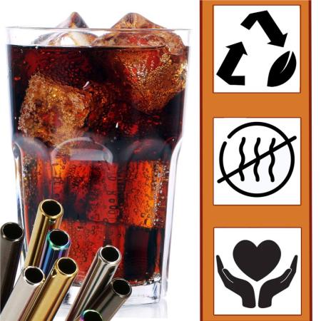 Set 8 paie metalice multicolor, reutilizabile, cu husa depozitare si perii curatat, 215x6 mm [28]