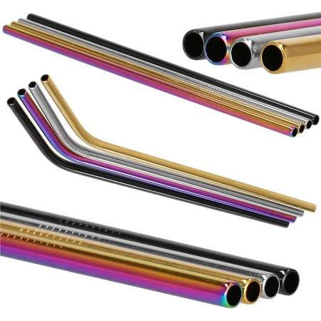 Set 8 paie metalice multicolor, reutilizabile, cu husa depozitare si perii curatat, 215x6 mm [20]
