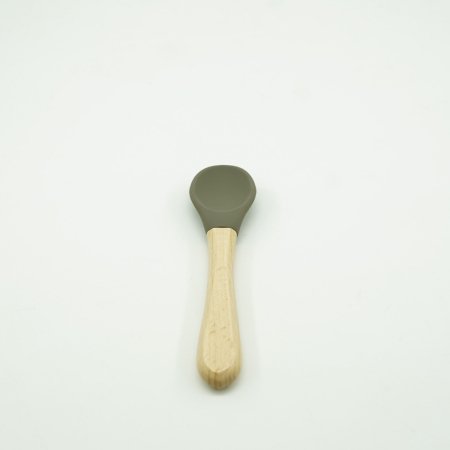 Set 8 piese diversificare bebelusi si copii din silicon , baveta, farfurie compartimentata cu ventuza, bol cu ventuza, tacamuri din lemn si silicon, cana pentru gustari, fara alergeni, verde inchis [4]