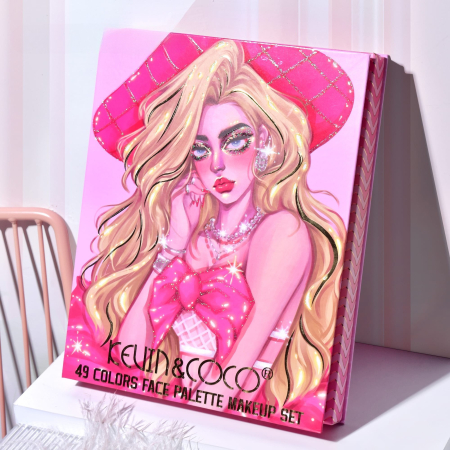 Set 8 Produse de Machiaj, KEVIN & COCO, Butterfly Dream Girl, 49 de culori, 24.7 x 19.7 x 2.7 cm [3]