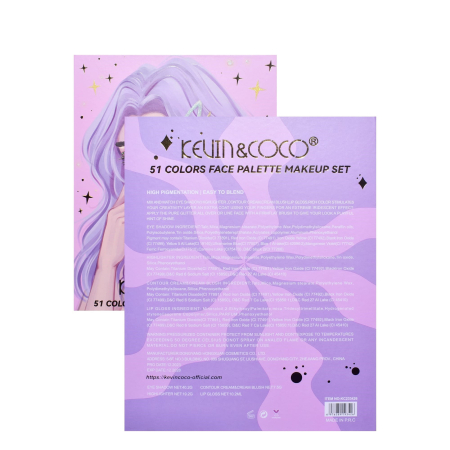 Set 8 Produse de Machiaj, KEVIN & COCO, Violet Fairy, 51 culori, 19.5 x 24.5 x 2.5 cm [7]