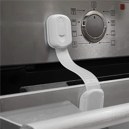 Set 8 sigurante blocator sertare si usi, plastic si silicon, ajustabile, 19 cm, alb [22]