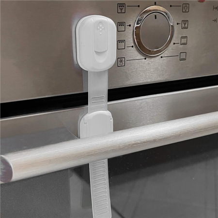 Set 8 sigurante blocator sertare si usi, plastic si silicon, ajustabile, 19 cm, alb [21]