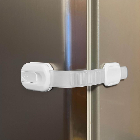 Set 8 sigurante blocator sertare si usi, plastic si silicon, ajustabile, 19 cm, alb [20]