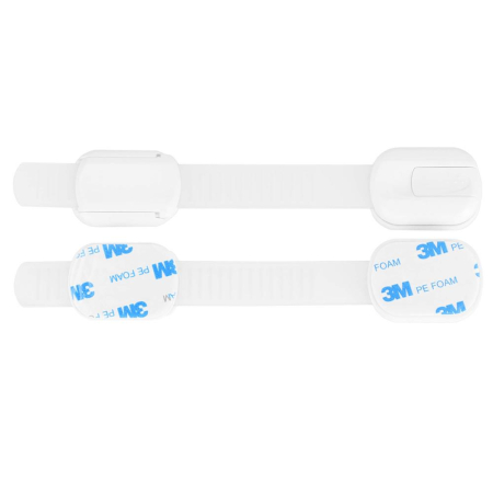 Set 8 sigurante blocator sertare si usi, plastic si silicon, ajustabile, 19 cm, alb [10]