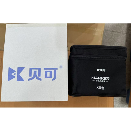 Set 80 Markere, , pe Baza de Ulei, Dublu Capat, Subtire 1mm si Gros 6 mm, Geanta Depozitare, 15 cm, Multicolor [8]