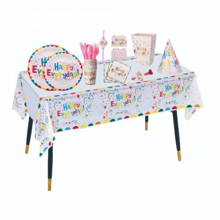 Set 9 Accesorii pentru Masa, Petrecere, , Model Happy Everyday, 78 buc, Multicolor [10]