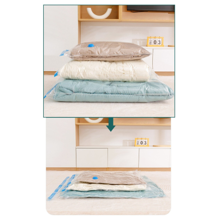 Set 9 Saci de Vidat Haine, , Marimi Diferite, Vidare prin Vacuum, Reutilizabili, Impermeabili, Pompa Inclusa, Transparent [5]