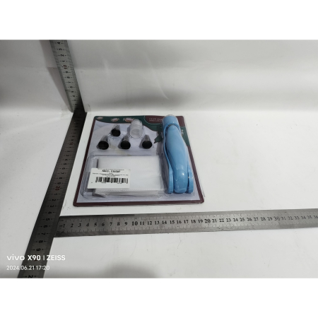 Set Accesorii Decorare Prajituri si Torturi, , 5 Capete pentru Modele, 21.7x18.8 cm, Ustensila Manuala pentru Ornare, Albastru [1]