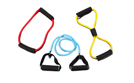 Set 3 Extensoare, Corzi din Latex Rezistent Extensibile si Elastice pentru Exercitii Fizice, Fitness, Aerobic, Pilatess, Yoga, Premium [0]