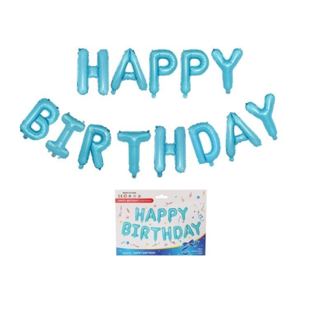 Set baloane folie , Happy Birthday, 40 cm, baby blue [4]