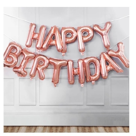Set baloane folie , Happy Birthday, 40 cm, rose gold [2]