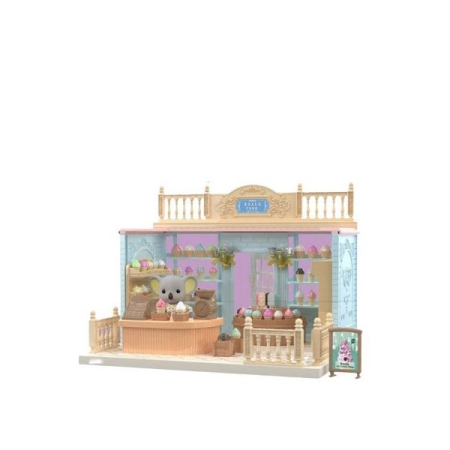Jucarii si Jocuri - Set Casa de papusi, magazin de inghetata, cu mobilier si figurine, 