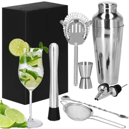 Set Cocktail Shaker Kit pentru barmani 550ml, KI23, 8 piese [1]