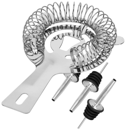 Set Cocktail Shaker Kit pentru barmani 550ml, KI24, suport bambus, 11 piese [18]