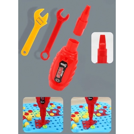 Set Constructie Bormasina Magica cu Servieta, , 310 Piese, Albastru, Piese Multicolore, Plastic, 31x46 cm [2]