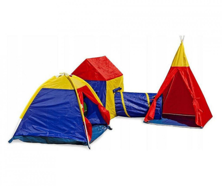 Set corturi de joaca 5 in 1 cu tunele si casuta, pliabil, pentru interior si exterior, multicolor [1]