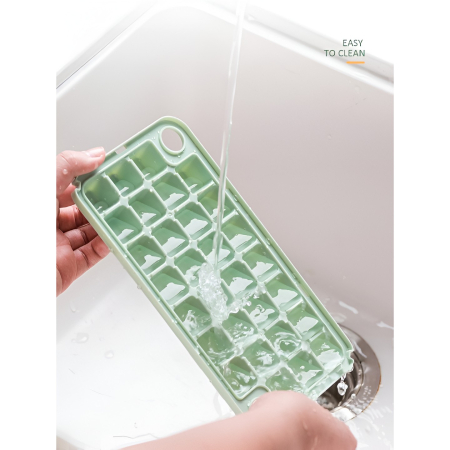 Set Cutie pentru Gheata, , Uz Casnic, 1 Tavita pentru Cuburi, Capac Etans, Lopata, 23.5x13.3x10 cm, Verde [5]