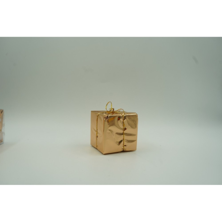 Set de 12 ornamente de brad, , de tip Glob, Cupru/ Auriu, din polistiren, cu finisaj sclipitor , cutie 6 cm adancime x 23 cm lungime x 18 cm inaltime [9]