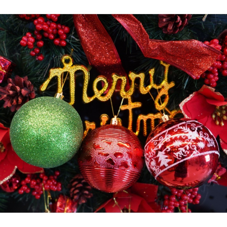 Set de 24 ornamente de brad, , de tip Glob, Multicolor, cu ø de 8 cm, din plastic, cu finisaj sclipitor , cutie 19 cm lungime x 42 cm inaltime x 19 cm adancime [7]