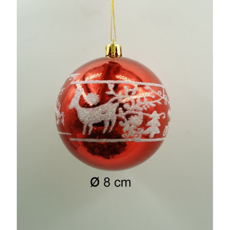 Set de 24 ornamente de brad, , de tip Glob, Multicolor, cu ø de 8 cm, din plastic, cu finisaj sclipitor , cutie 19 cm lungime x 42 cm inaltime x 19 cm adancime [10]