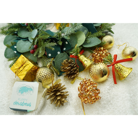 Set de 24 ornamente de brad, , de tip Glob, Multicolor, din polistiren, cu finisaj sclipitor , cutie 5 cm adancime x 29 cm lungime x 19 cm inaltime [2]