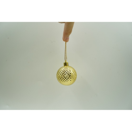 Set de 24 ornamente de brad, , de tip Glob, Multicolor, din polistiren, cu finisaj sclipitor , cutie 5 cm adancime x 29 cm lungime x 19 cm inaltime [9]