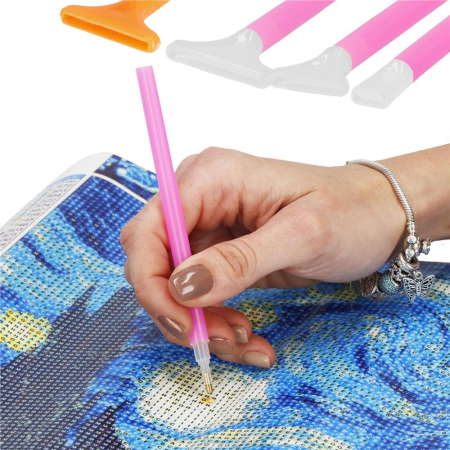 Set de accesorii pentru broderie cu diamante 5D, 22 piese, cu geanta depozitare [18]