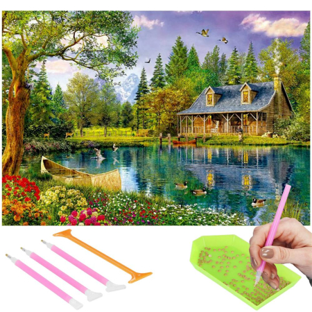 Set de accesorii pentru broderie cu diamante 5D, 22 piese, cu geanta depozitare [17]